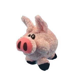 Pink Plush Pig Appx 7" Pink Standing Big Eyes Stffed Animal  Great American Toy
